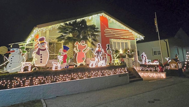 Visitor magnet. The Töpfer family's house in Pinkafeld lights up every day from 4 to 9 pm. (Bild: Weber Franz/Franz Weber)