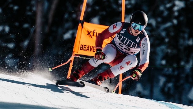 Felix Hacker jubelte in Santa Caterina. (Bild: GEPA pictures)