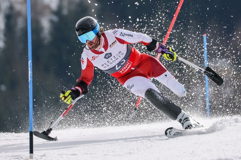 Im Slalom jubelte Thomas Grochar 2016/17, jetzt gewann er auch im Super-G. (Bild: GEPA/GEPA pictures)