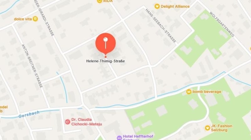 Thimig statt Damisch: Apple hat in seinem Kartenverzeichnis die Namen voreilig geändert. (Bild: Screenshot/Apple Maps)