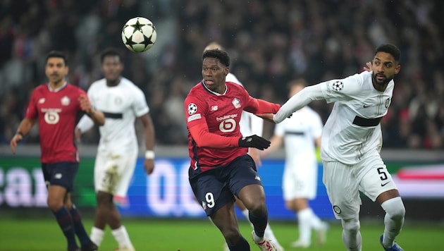 In the end, Lille prevailed against Sturm Graz. (Bild: AP ( via APA) Austria Presse Agentur/ASSOCIATED PRESS)