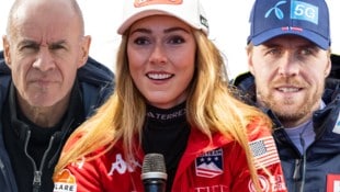 Mikaela Shiffrin, Aleksander Aamodt Kilde (rechts) und ihre Ski-Kollegen erhöhen den Druck auf FIS-Präsident Johan Eliasch (links). (Bild: AP/AP, AFP)