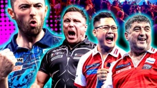 Luke Humphries, Gerwyn Price, Rowby-John Rodriguez, Mensur Suljovic (von links) kommen 2025 nach Österreich. Mehrfach. (Bild: PDC Europe)