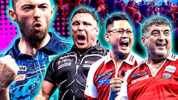 Luke Humphries, Gerwyn Price, Rowby-John Rodriguez, Mensur Suljovic (von links) kommen 2025 nach Österreich. Mehrfach. (Bild: PDC Europe)