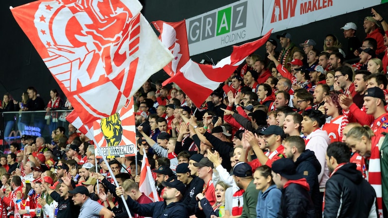 The KAC fans will be back in the Bunker on Sunday. (Bild: GEPA pictures)