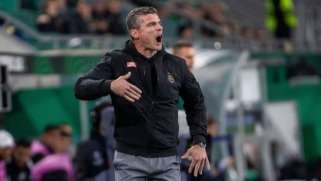 Rapid coach Robert Klauß was clearly miffed after the defeat against Omonia Nicosia. (Bild: GEPA/GEPA pictures)