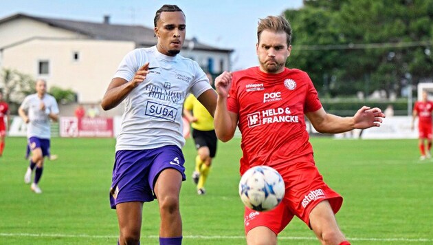 Former Bundesliga footballer Lukas Grozurek (right) is one of many Siegendorf players who are now looking for a club. (Bild: krone.tv)