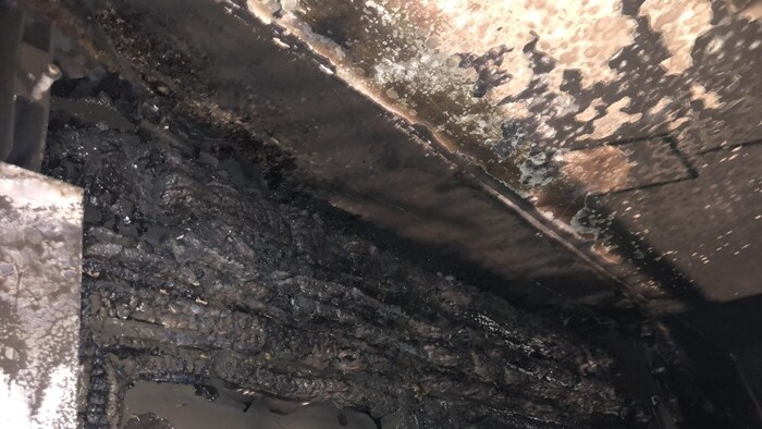 The ceiling was badly affected.