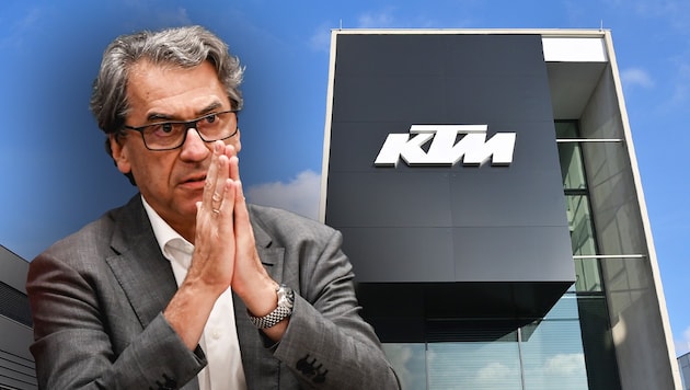 Stefan Pierer has shaped the KTM brand over the last 30 years - now all eyes are on him to see if the motorcycle manufacturer can be restructured. (Bild: Krone KREATIV/Manfred Fesl, Markus Wenzel)