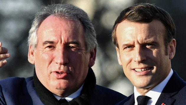 Von links: Frankreichs neuer Regierungschef François Bayrou und Präsident Emmanuel Macron (Bild: AFP/Georges Gobet)