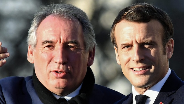 Von links: Frankreichs neuer Regierungschef François Bayrou und Präsident Emmanuel Macron (Bild: AFP/Georges Gobet)