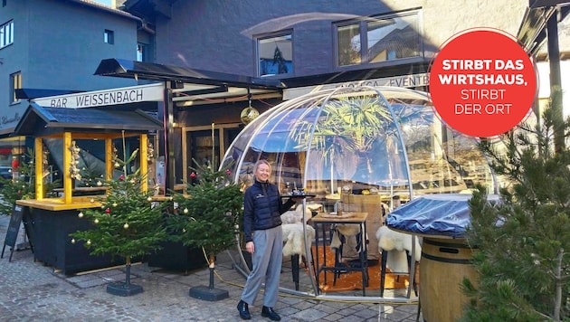 Ein Iglu auf der Terrasse ist eine der neuen Attraktionen der Eventbar Weissenbach. (Bild: Peter Freiberger, Krone KREATIV)