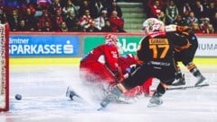 Der erste Klassiker gegen den KAC ging an Manuel Ganahl und die 99ers – der zweite allerdings an die Klagenfurter.  (Bild: GEPA/GEPA pictures)