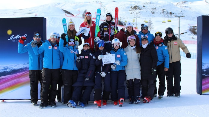 Der Jubel war in St. Moritz trotz zweier Doppelsiege der ÖSV-Damen nach den Verletzungen ...