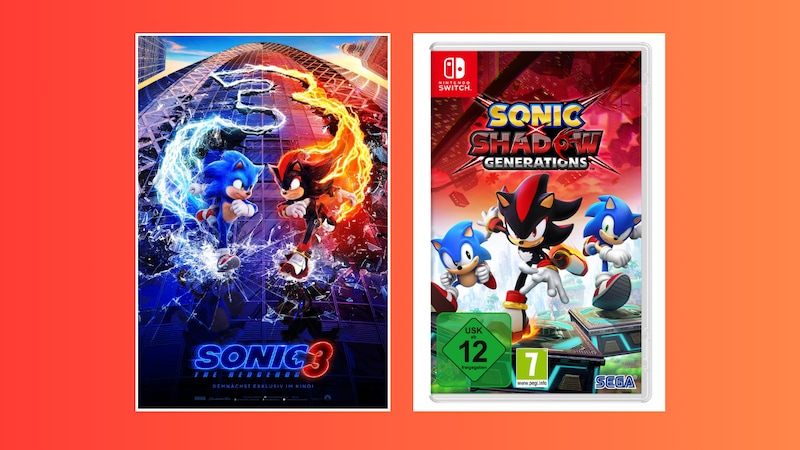 Gewinnen zum Kinostart von „Sonic the Hedgehog 3“. (Bild: © 2024 Paramount Pictures; © 2024 Nintendo)