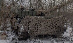 Ein ukrainischer Panzer im Osten des Landes