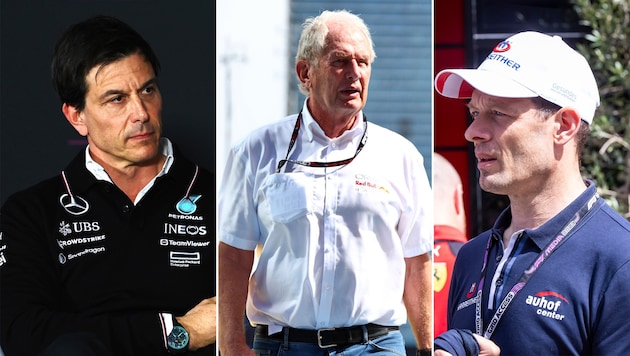 Toto Wolff, Helmut Marko und Alexander Wurz (v.l.n.r.) sind keine Fans des vollen Kalenders. (Bild: GEPA/GEPA Pictures)