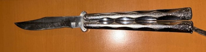 Das sichergestellte Messer