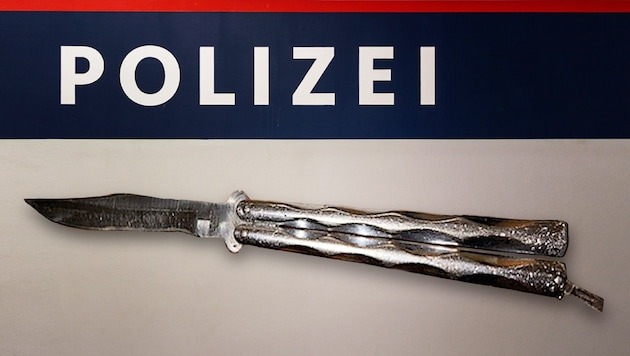 The seized knife (Bild: Krone KREATIV/LPW Wien, stock.adobe)