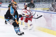 Chay Genoway (re.) und die Bulls gewannen das Heimspiel gegen Linz mit 5:2. (Bild: GEPA pictures)