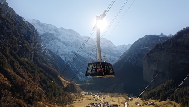 Seit Samstag ist die steilste Pendelbahn der Welt im Berner Oberland im Betrieb. (Bild: Garaventa)