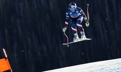 Lindsey Vonn war als Vorläuferin pfeilschnell unterwegs.
