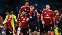 Die Könige von Manchester: die Spieler der „Red Devils“! (Bild: AFP )