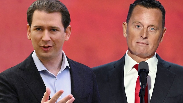 Diplomat Richard Grenell (right) came out as a fan of the then Federal Chancellor Sebastian Kurz in 2018 (Bild: Krone KREATIV/APA, AFP)