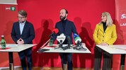 Hannes Schwarz, Max Lercher und Elisabeth Grossmann am Montagvormittag