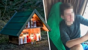 Berührend: Freunde stellten am Unfallort eine Andachtsstätte für Thomas F. auf. (Bild: Krone KREATIV/Imre Antal, Facebook)