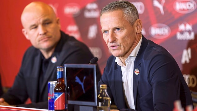 Making a clear cut: Rouven Schröder (left) and Stephan Reiter. (Bild: Tröster Andreas/Kronen Zeitung/Andreas Tröster)