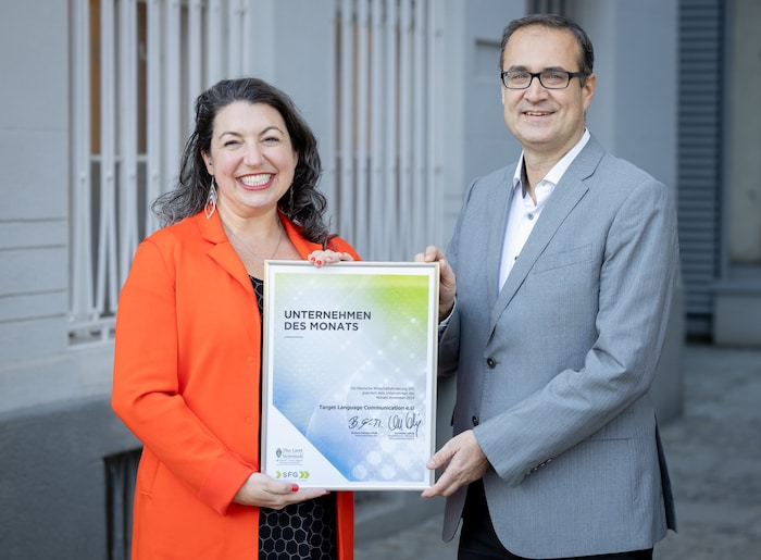 Company of the month certificate: Michelle Gilluly-Beham (Target Language Communication) and ...