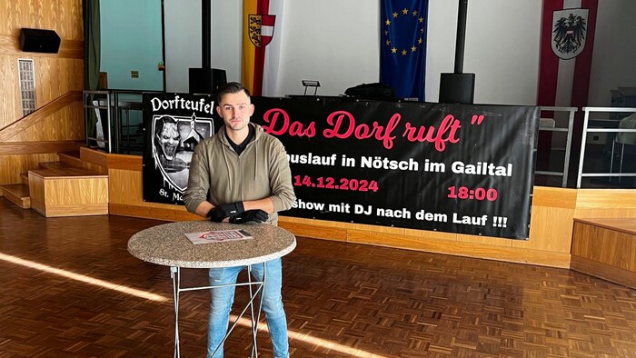 Die Ruhe vor dem Sturm: Dorfteufel-Obmann und Organisator Fabio Trezza im Aftershow-Bereich