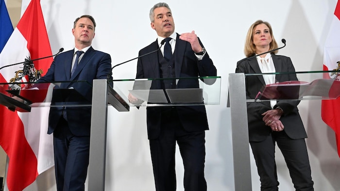 Currently negotiating a possible three-party coalition: SPÖ leader Andreas Babler, Federal ...