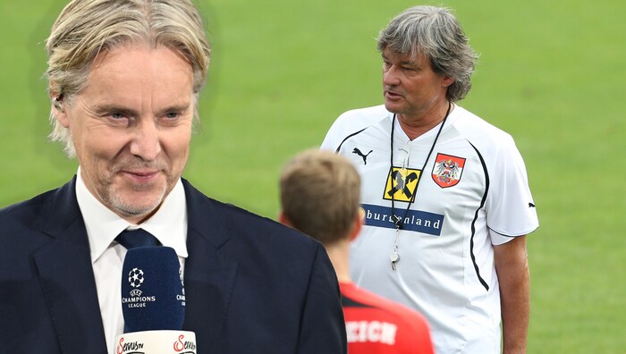 Jan-Age Fjörtoft (li.) trauert um Didi Constantini (re.).