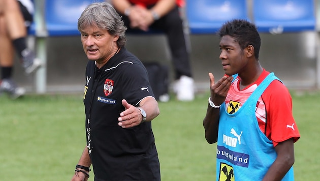 Didi Constantini (left) helped David Alaba make his debut. (Bild: GEPA pictures)