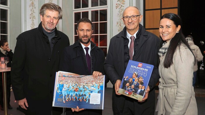 Claus Meinert, editor-in-chief of the "Tiroler Krone" (left) and chief of staff Jasmin Steiner ...