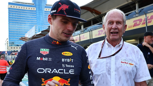 Helmut Marko (right) is already looking for a successor to Max Verstappen. (Bild: GEPA/GEPA pictures)