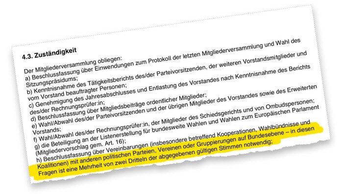 Die NEOS müssten gemäß Statut ihre Mitglieder befragen.