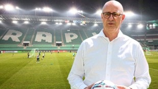 Das Flutlicht im Allianz-Stadion wird ab morgen auf LEDs umgerüstet – auch ein Verdienst von Finanzboss Marcus Knipping (re.). (Bild: GEPA/GEPA pictures)