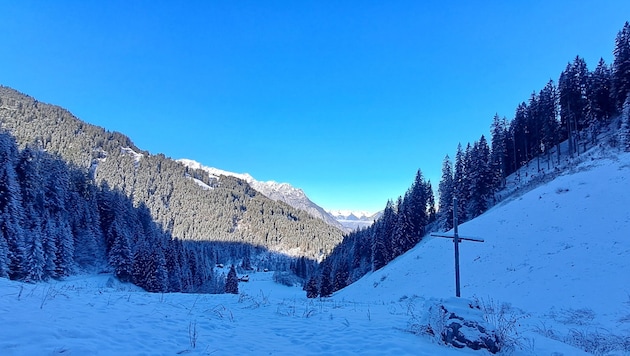 Wintery Montafon: view from Alpe Sanüel down into the valley. (Bild: Bergauer Rubina)