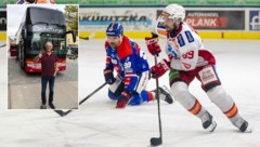 KAC-Ass Raphael Herburger (gr. Bild) wird heute von Papa Dieter (kl. Bild) „kutschiert“.