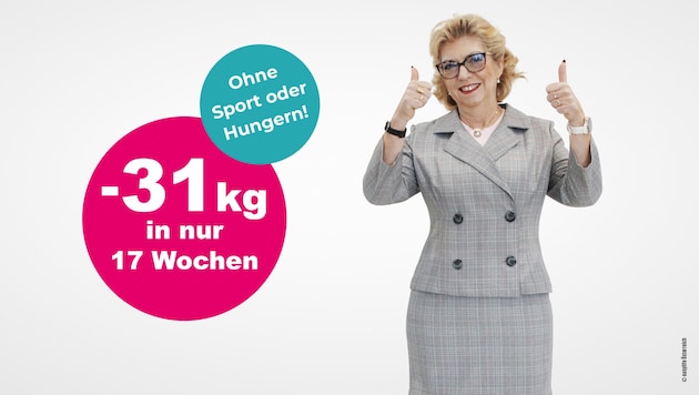 Susanne Györög kann kaum glauben, was ihr gelang – 60 statt 91 Kilos dank Stoffwechselaktivierung. (Bild: easylife)