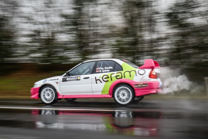 Der Mitsubishi wurde einst von Manfred Stohl gefahren.