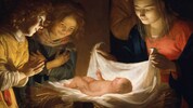 „Die Anbetung des Kindes”, Gemälde um 1620 von Gerrit van Honthorst 