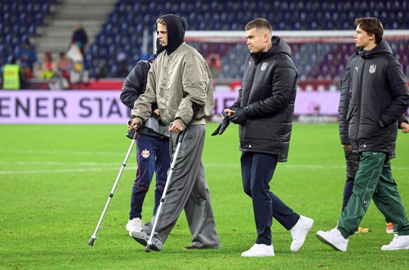 Den Platz konnte Kjaergaard zuletzt nur mit Krücken betreten. (Bild: Tröster Andreas/Kronen Zeitung)