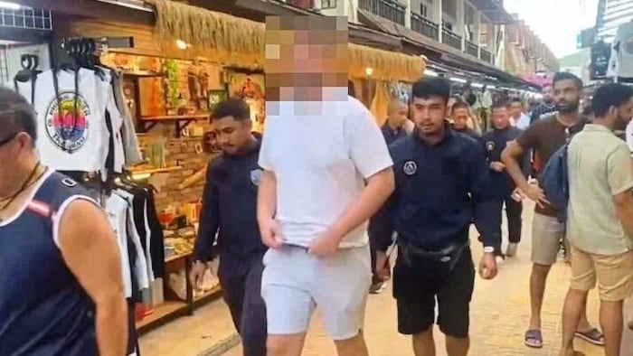 A 25-year-old man was arrested after a crash with a jet ski in Thailand - he is said to be an ...