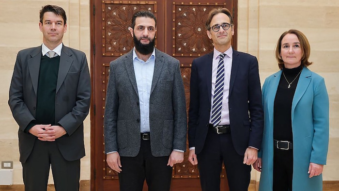 A German delegation with Ahmed al-Sharaa