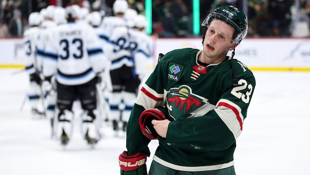 Marco Rossis Minnesota Wild mussten sich Utah geschlagen geben. (Bild: AP ( via APA) Austria Presse Agentur/ASSOCIATED PRESS)