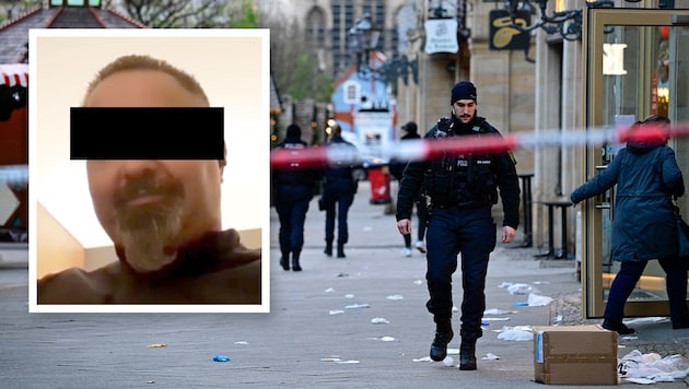 The suspected perpetrator Taleb A., who appeared on social media as an anti-Islamist, is said to have driven a rented car into the crowd at a Christmas market. (Bild: Krone KREATIV/APA, TikTok)